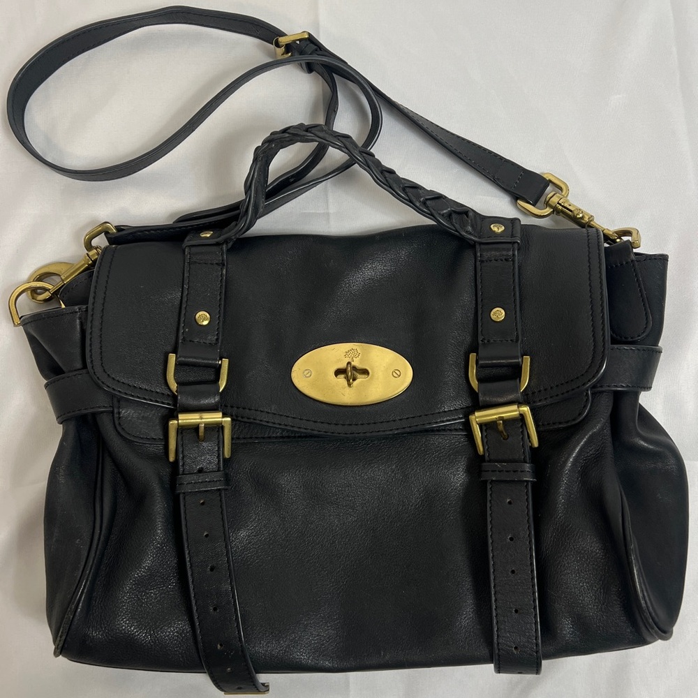 MULBERRY black leather tote
